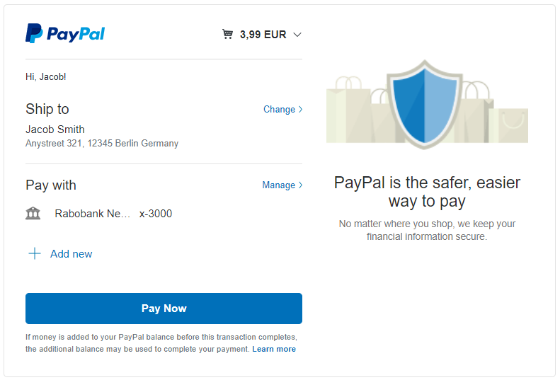 PayPal Payment Confirmation